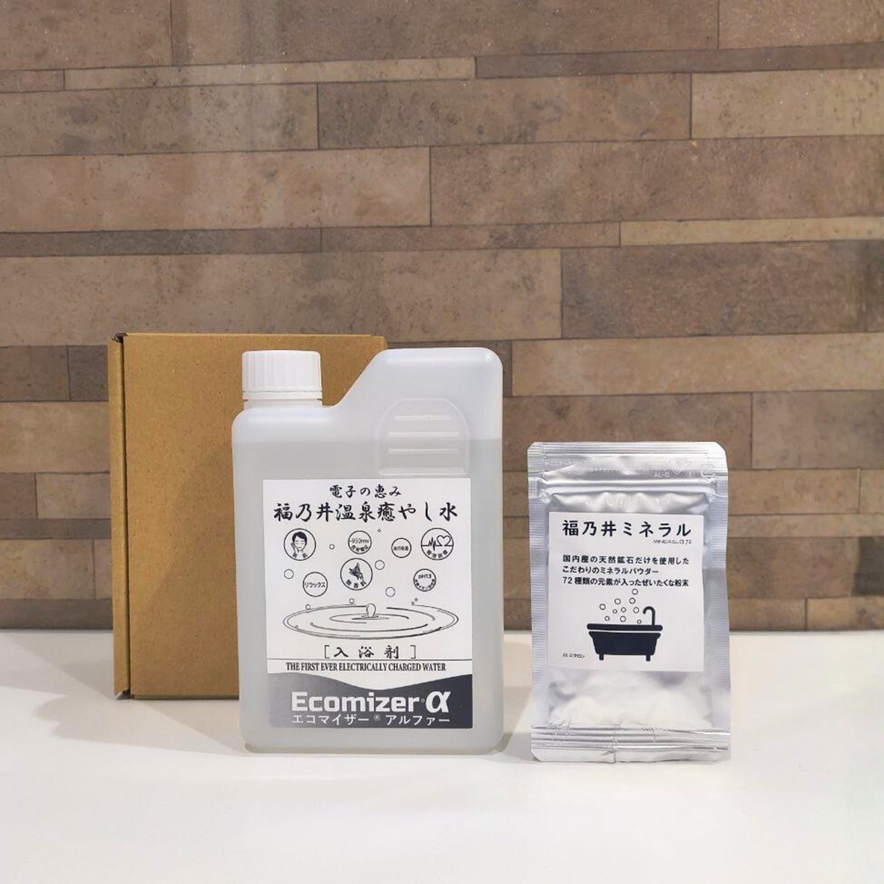 【おためしセット】福乃井温泉癒やし水(1Ⅼ)+福乃井ミネラル(30g)